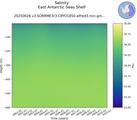 Time series of East Antarctic Seas Shelf Salinity vs depth
